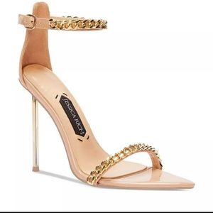 JESSICA RICH Monaco Ankle Strap Stiletto Heel POINTED Sandal NUDE 36